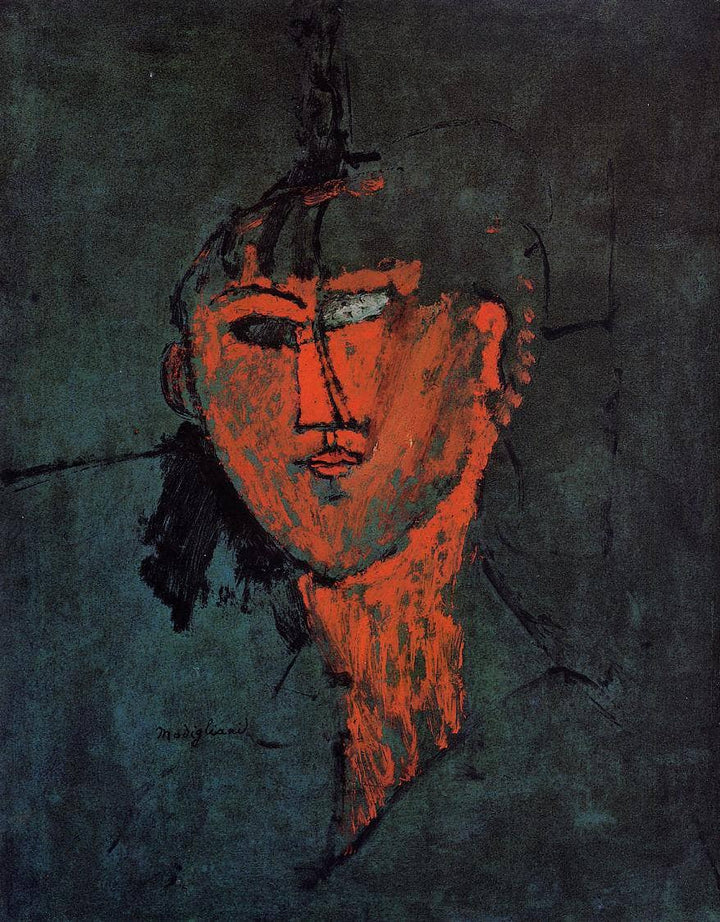 A Head by Amedeo Modigliani — hand-painted portrait oil painting reproduction on canvas