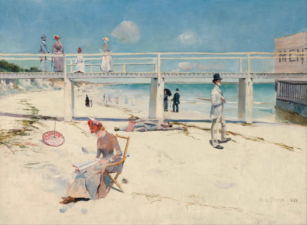 A holiday at Mentone by Charles Conder — hand-painted seascapes oil painting reproduction on canvas