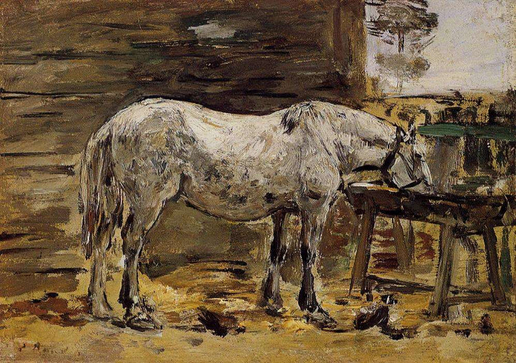 A Horse Drinking - Eugene Boudin