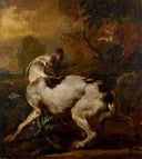 A hound confronting a fox by Paul de Vos — hand-painted animal oil painting reproduction on canvas