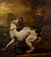 A hound confronting a fox by Paul de Vos — hand-painted animal oil painting reproduction on canvas