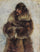 A. I. Surikov with fur coat. Study to "Taking the snow town". in master bedroom
