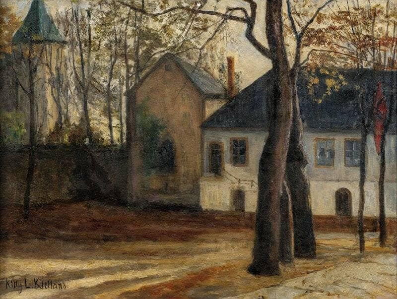 A King's Farm by Kitty Lange Kielland — hand-painted architectural oil painting reproduction on canvas