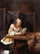 A Lady Reading a Letter in study