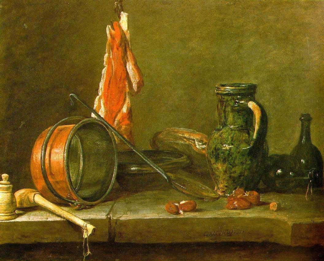 A Lean Diet with Cooking Utensils - Jean-Baptiste-Simeon Chardin