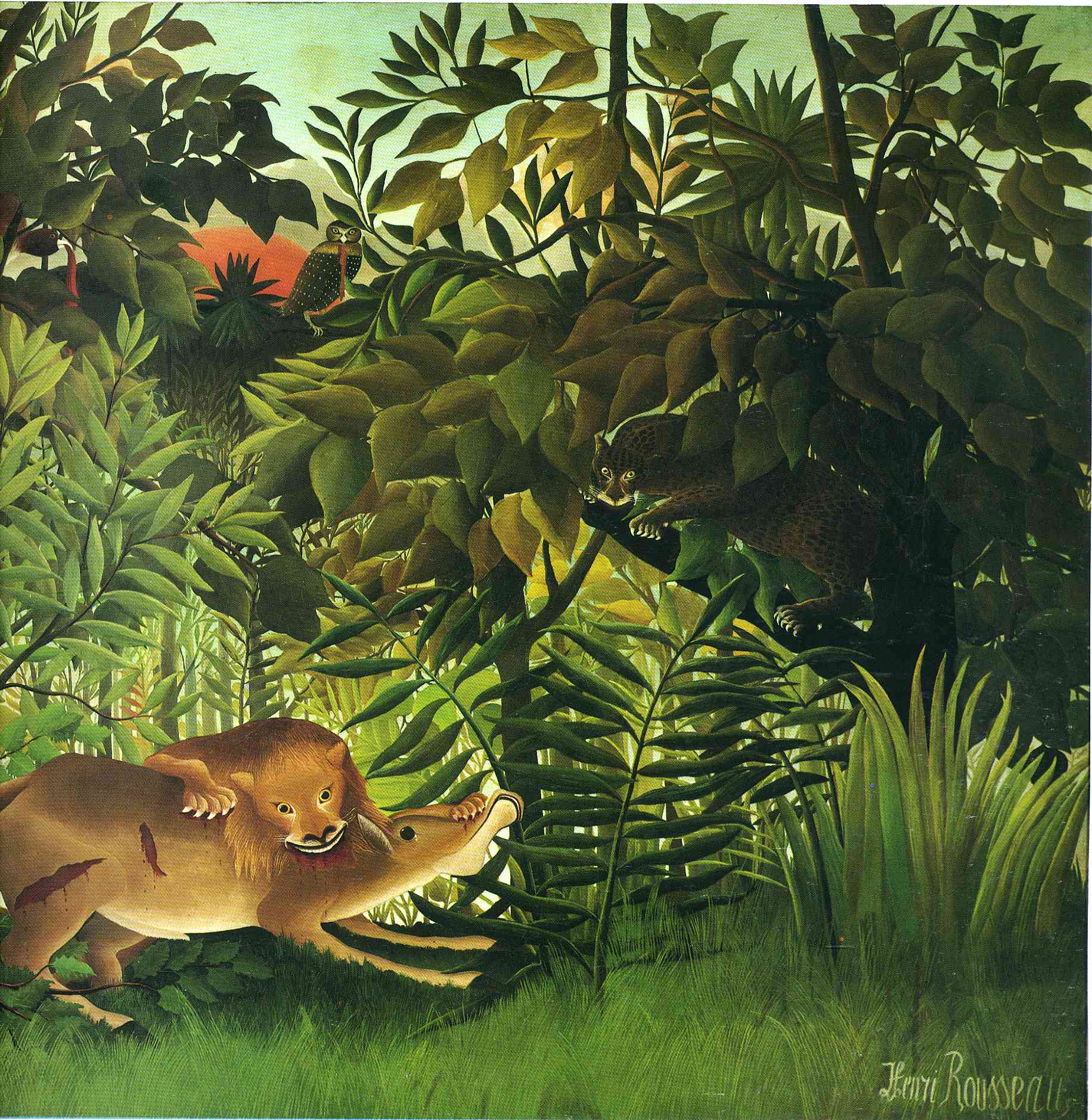 A Lion Devouring its Prey - Henri Rousseau