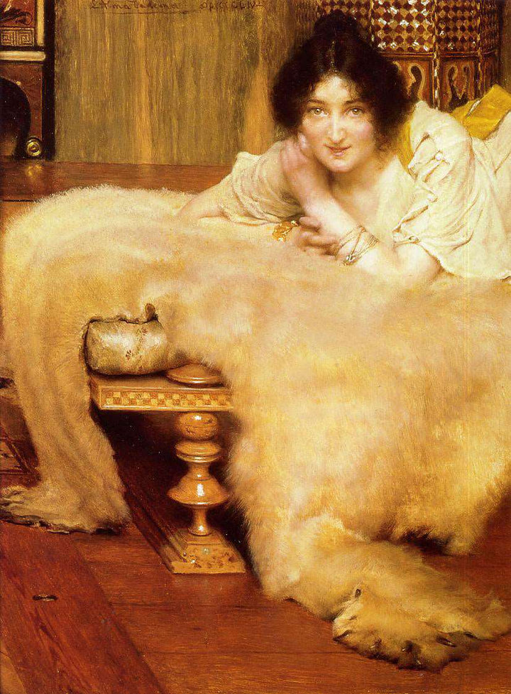 A Listner by Sir Lawrence Alma-Tadema — hand-painted portrait oil painting reproduction on canvas