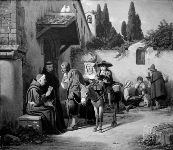 A little boy is taken to the monastery by his parents