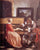 A Man and a Woman Seated by a Virginal in study