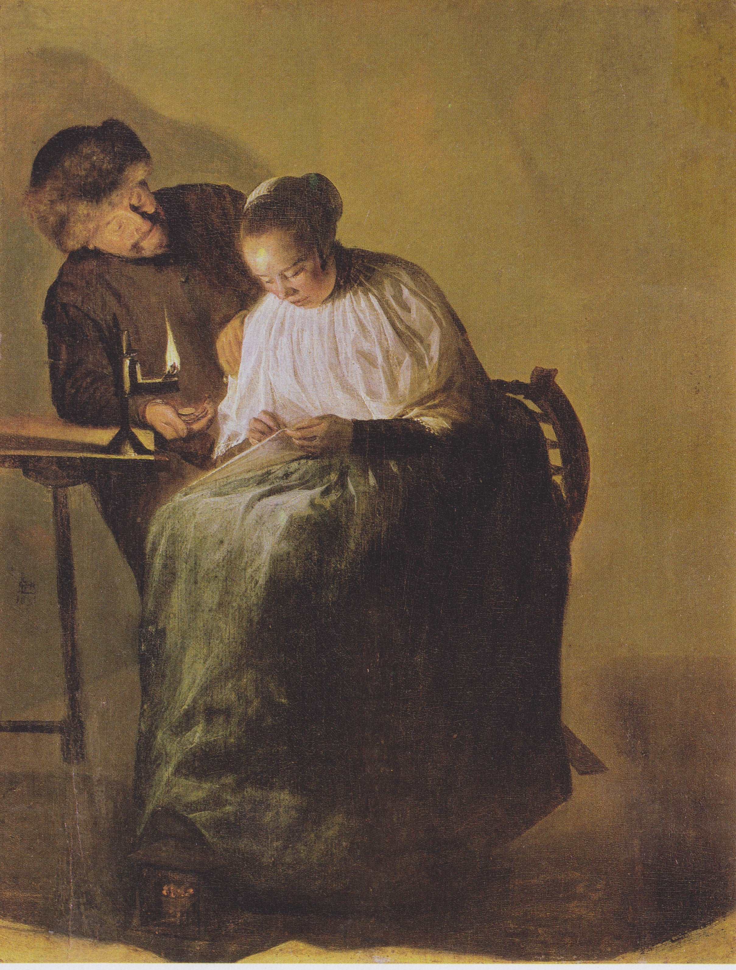 A man offers a young girl money - Judith Leyster