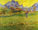 A Meadow in the Mountains:  Le Mas de Saint-Paul by Vincent van Gogh — seascapes oil painting wall art, Post Impressionism