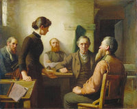 A Meeting of the School Trustees by Robert Harris — hand-painted portrait oil painting reproduction on canvas