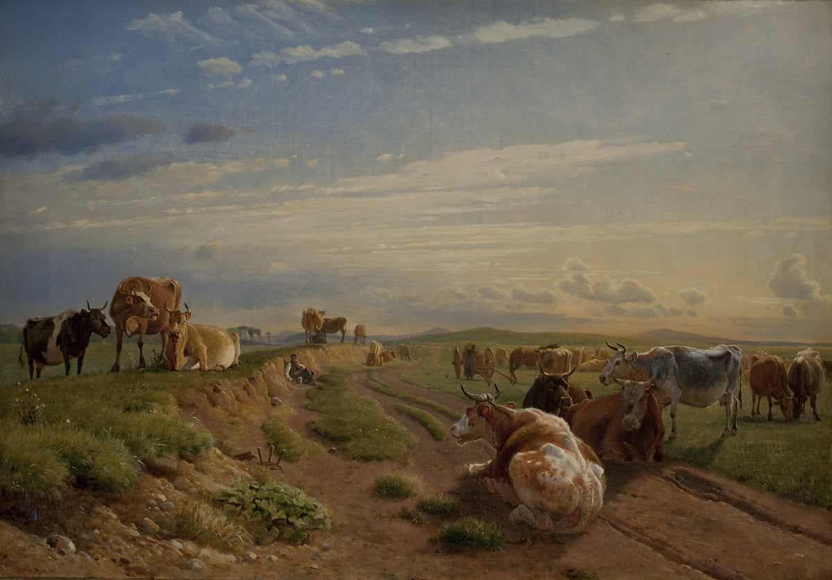 A Milking Place near Vognserup Manor, Zealand - Johan Lundbye