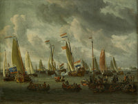 A Mock Sea Battle on the Ij, in Honour of the Russian Ambassadors-mock Battle on the Ij on the Occasion of Czar Peter the Great's Visit, 1 September 1697