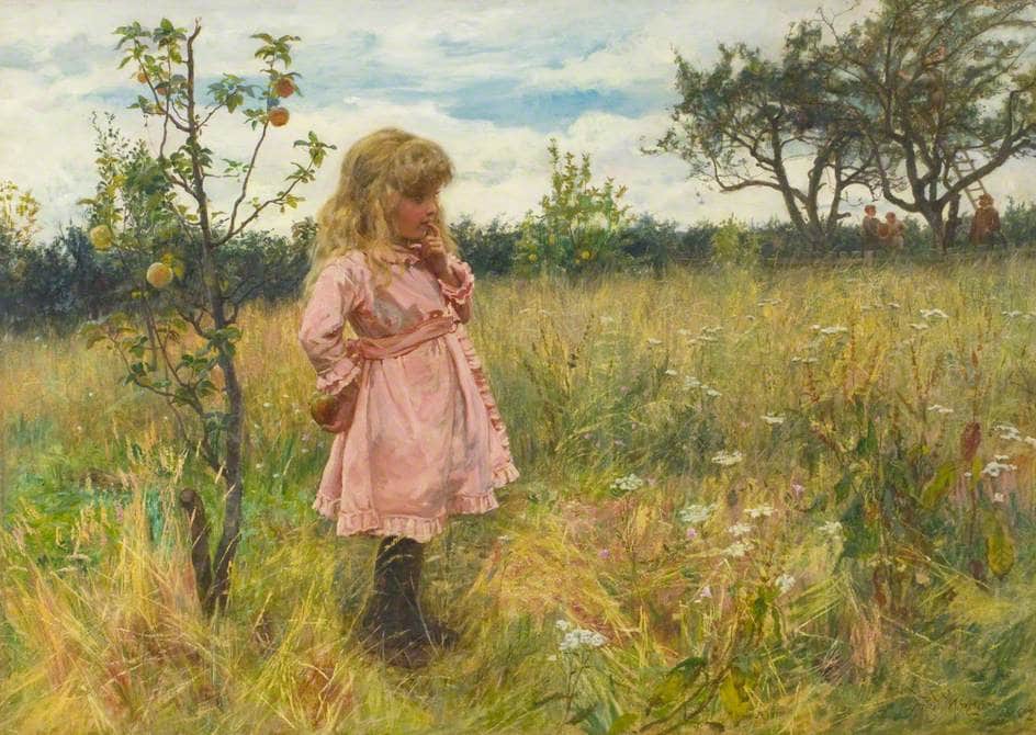 A modern Eve by Frederick Morgan, hand-painted botanical oil painting reproduction on canvas