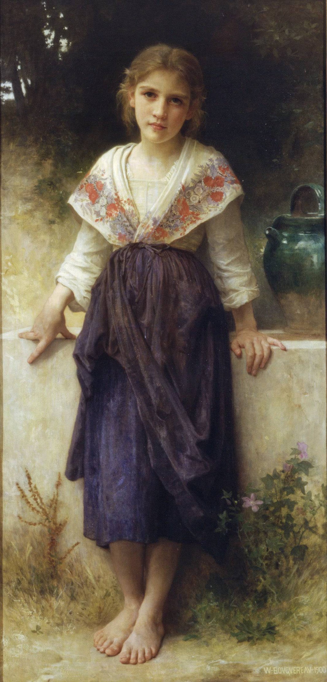 A moment of rest by William-Adolphe Bouguereau, hand-painted portrait oil painting reproduction on canvas