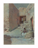 A Moonlit Street in North Africa by Eugène Girardet — urban oil painting wall art, Orientalism