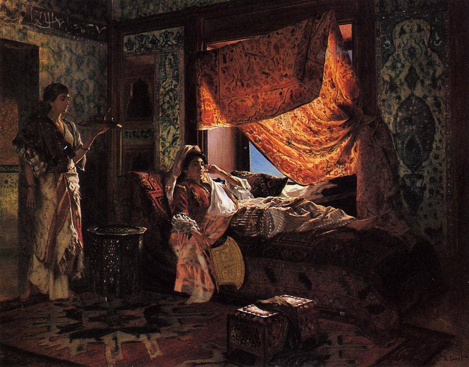 A Moorish Interior by Rudolf Ernst — hand-painted cultural oil painting reproduction on canvas