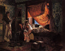 A Moorish Interior by Rudolf Ernst — female oil painting wall art, Orientalism