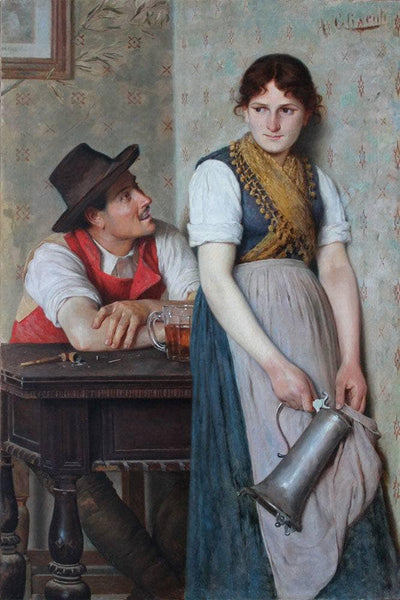 A mug of beer by Achille Glisenti — oil painting reproduction