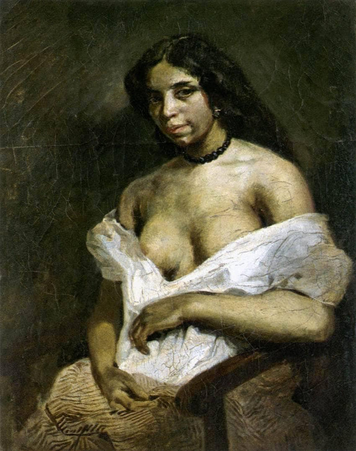 A Mulatto Woman by Eugene Delacroix — hand-painted portrait oil painting reproduction on canvas