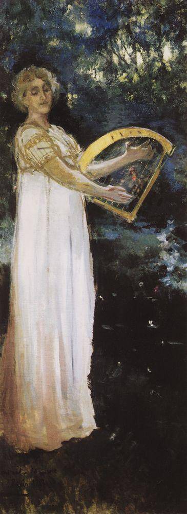 A Muse by Konstantin Korovin, hand-painted portrait oil painting reproduction on canvas