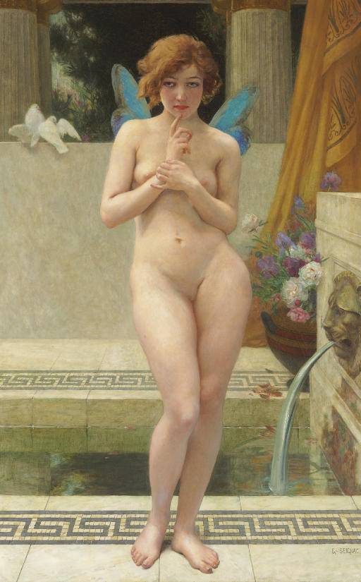 A Nymph by a Fountain - Guillaume Seignac