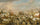 A Panoramic Winter Landscape with a Multitude of Figures on a Frozen River in living room