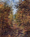 A Path in the Woods, Pontoise by Camille Pissarro — forest oil painting wall art, Impressionism