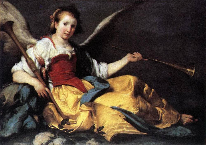 A Personification of Fame by Bernardo Strozzi — hand-painted portrait oil painting reproduction on canvas