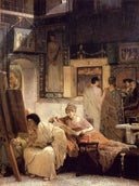 A Picture Gallery (Benjamin Constant) by Sir Lawrence Alma-Tadema — group oil painting wall art, Romanticism