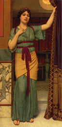 A Pompeian Lady by John William Godward, male oil painting wall art, Neoclassicism