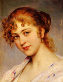 A Portrait Of A Young Lady by Eugene de Blaas — male oil painting wall art, Academicism