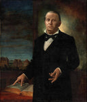 A Portrait of Former Baylor University President, William Carey Crane by Henry Arthur McArdle — male oil painting wall art, Romanticism