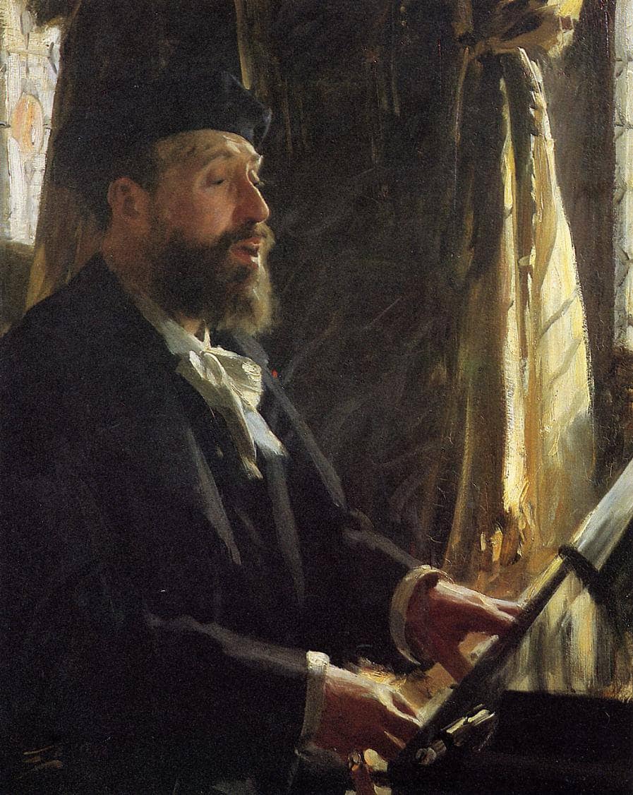 A Portrait of Jean Baptiste Faure by Anders Zorn — hand-painted portrait oil painting reproduction on canvas