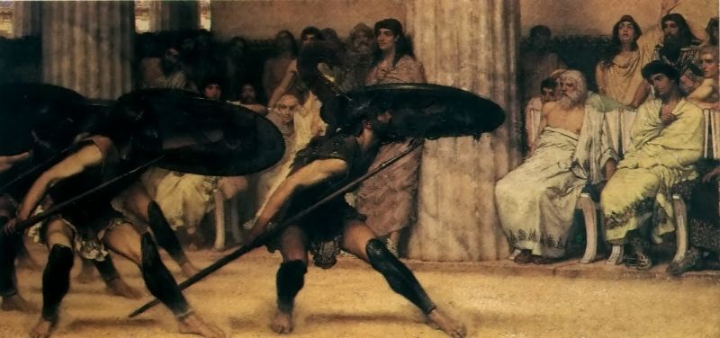 A Pyrrhic Dance by Sir Lawrence Alma-Tadema, hand-painted cultural oil painting reproduction on canvas