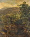 A Quiet Pool in Glenfalloch by Benjamin Williams Leader — mountain oil painting wall art, Romanticism
