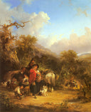 A Rest by the Roadside by William Shayer — hand-painted animal oil painting reproduction on canvas