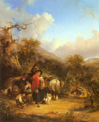 A Rest by the Roadside by William Shayer — hand-painted animal oil painting reproduction on canvas