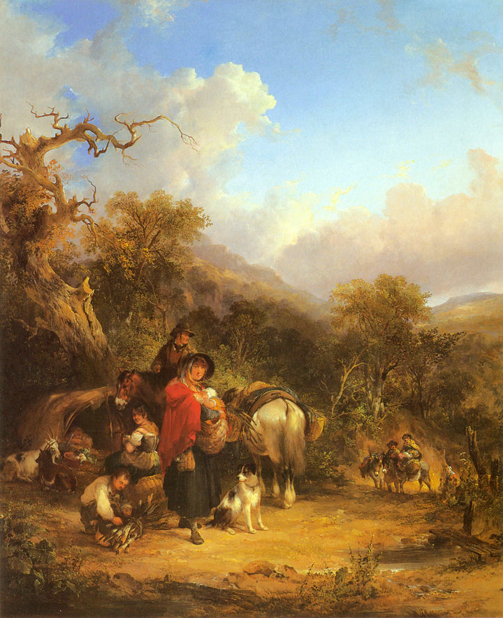 A Rest by the Roadside by William Shayer — hand-painted animal oil painting reproduction on canvas