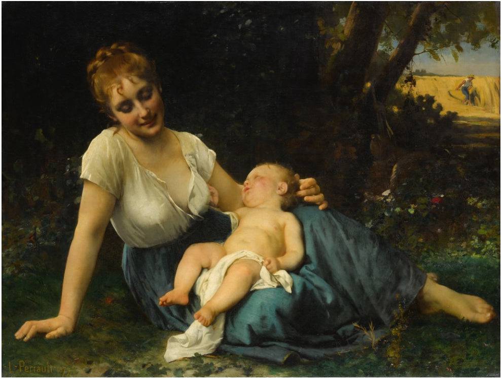 A rest in the shade by Léon Bazile Perrault, hand-painted portrait oil painting reproduction on canvas