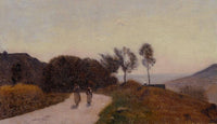 A Road in the Countryside, Near Lake Leman by Camille Corot — hand-painted botanical oil painting reproduction on canvas