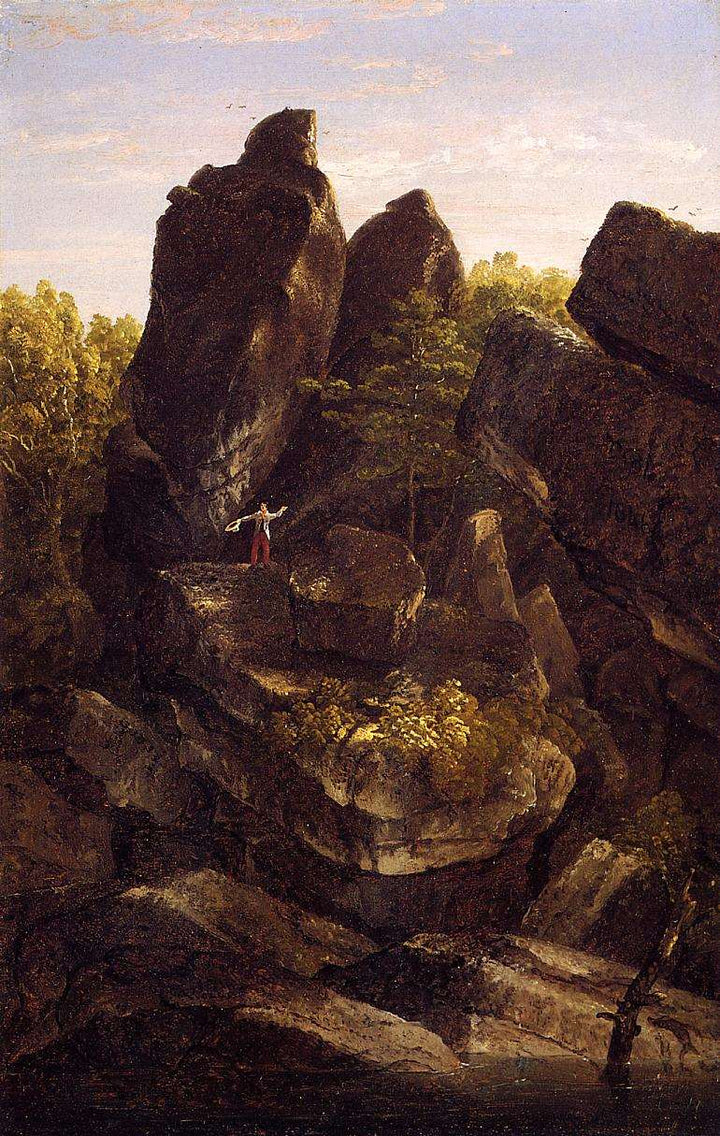 A Rocky Glen (In the Shawangunks) by Thomas Cole — hand-painted botanical oil painting reproduction on canvas