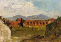 A Roman Aqueduct by Giuseppe de Nittis — hand-painted landscape oil painting reproduction on canvas