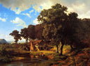 A Rustic Mill by Albert Bierstadt — seascapes oil painting wall art, Luminism