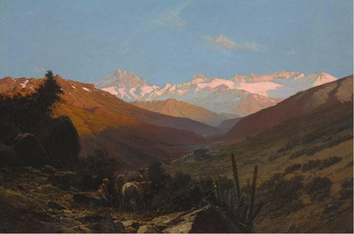 A Scene in the Andes, Chile by Thomas Somerscales — hand-painted landscape oil painting reproduction on canvas