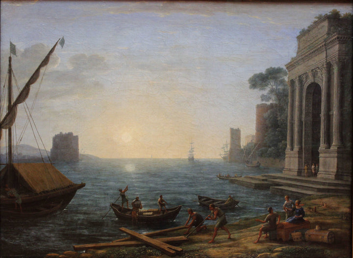 A Seaport at Sunrise by Claude Lorrain — hand-painted landscape oil painting reproduction on canvas