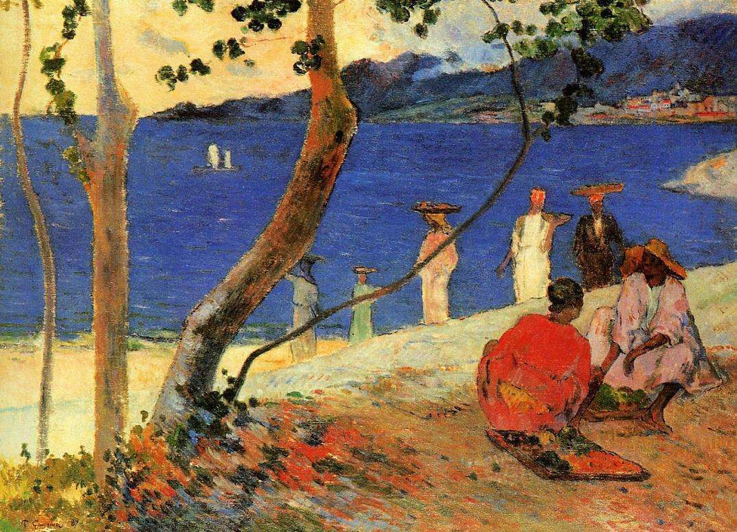 A seashore by Paul Gauguin — hand-painted botanical oil painting reproduction on canvas