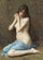 a Seated Nude with a Blue Drape in master bedroom