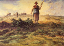 A Shepherdess And Her Flock by Jean-Francois Millet — hand-painted animal oil painting reproduction on canvas